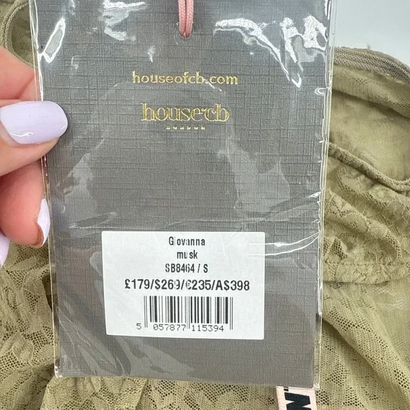 NWT House of CB Giovanna Musk Lace Long Sleeve Maxi Dress Cut Out Small Sexy - Picture 12 of 14